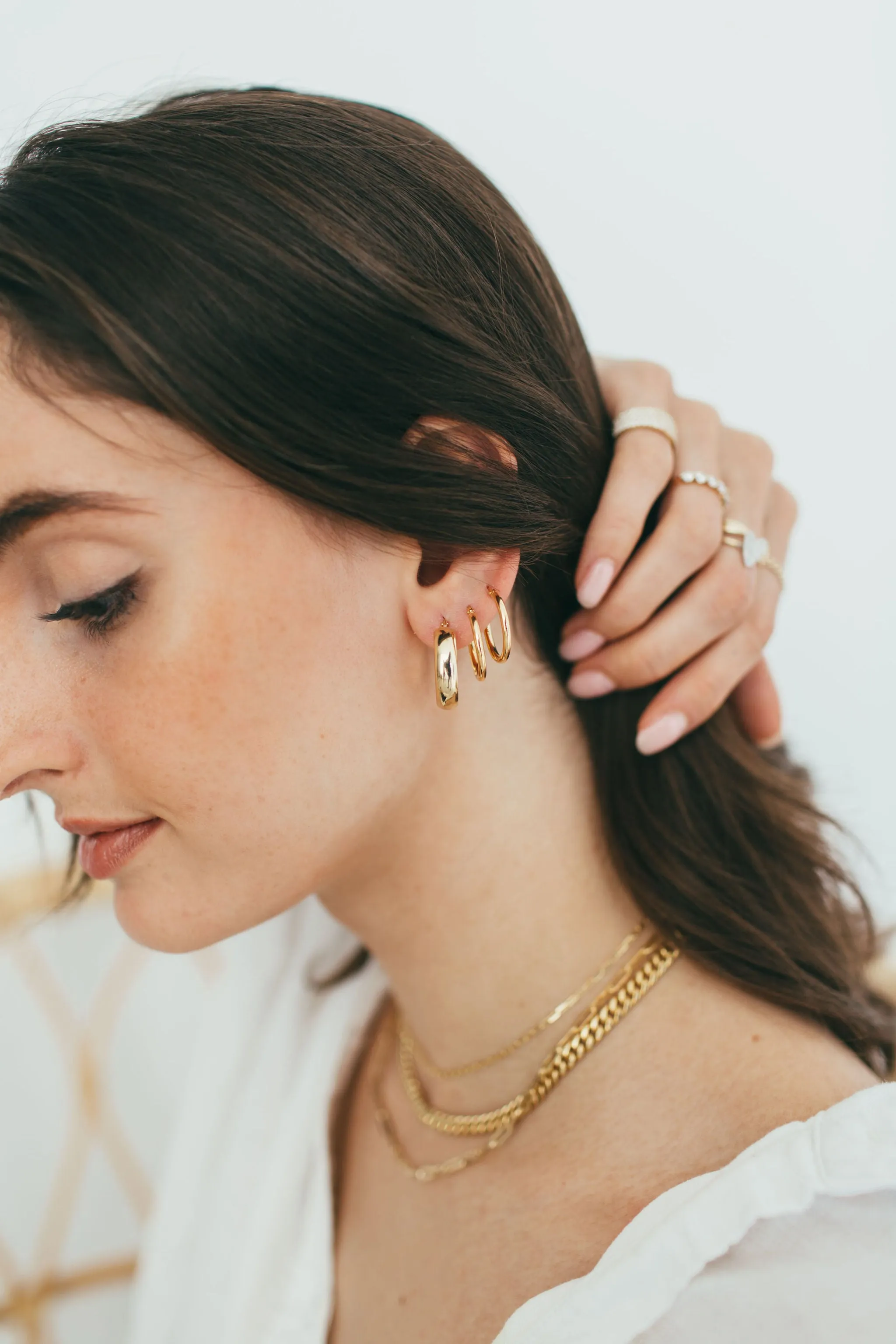 10K Gold Extra Thick Hoop Earrings