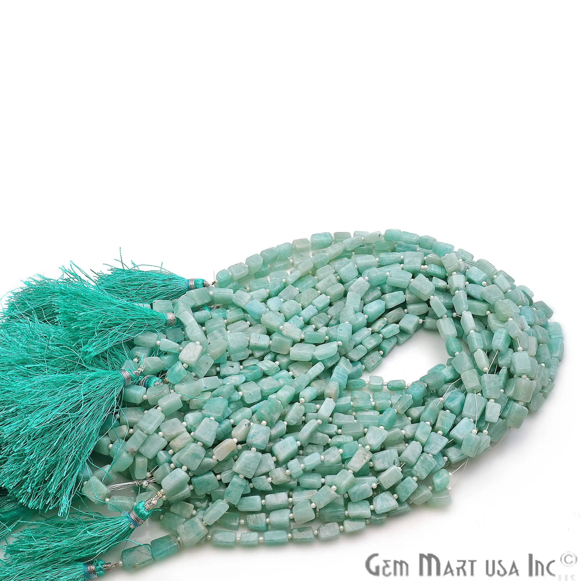 Amazonite Rough Beads, 14 Inch Gemstone Strands, Drilled Strung Briolette Beads, Free Form, 9x7mm