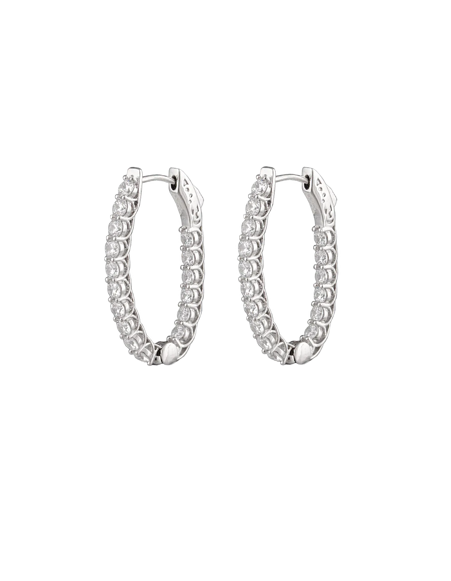 Bianc Halo Earrings Large- Silver
