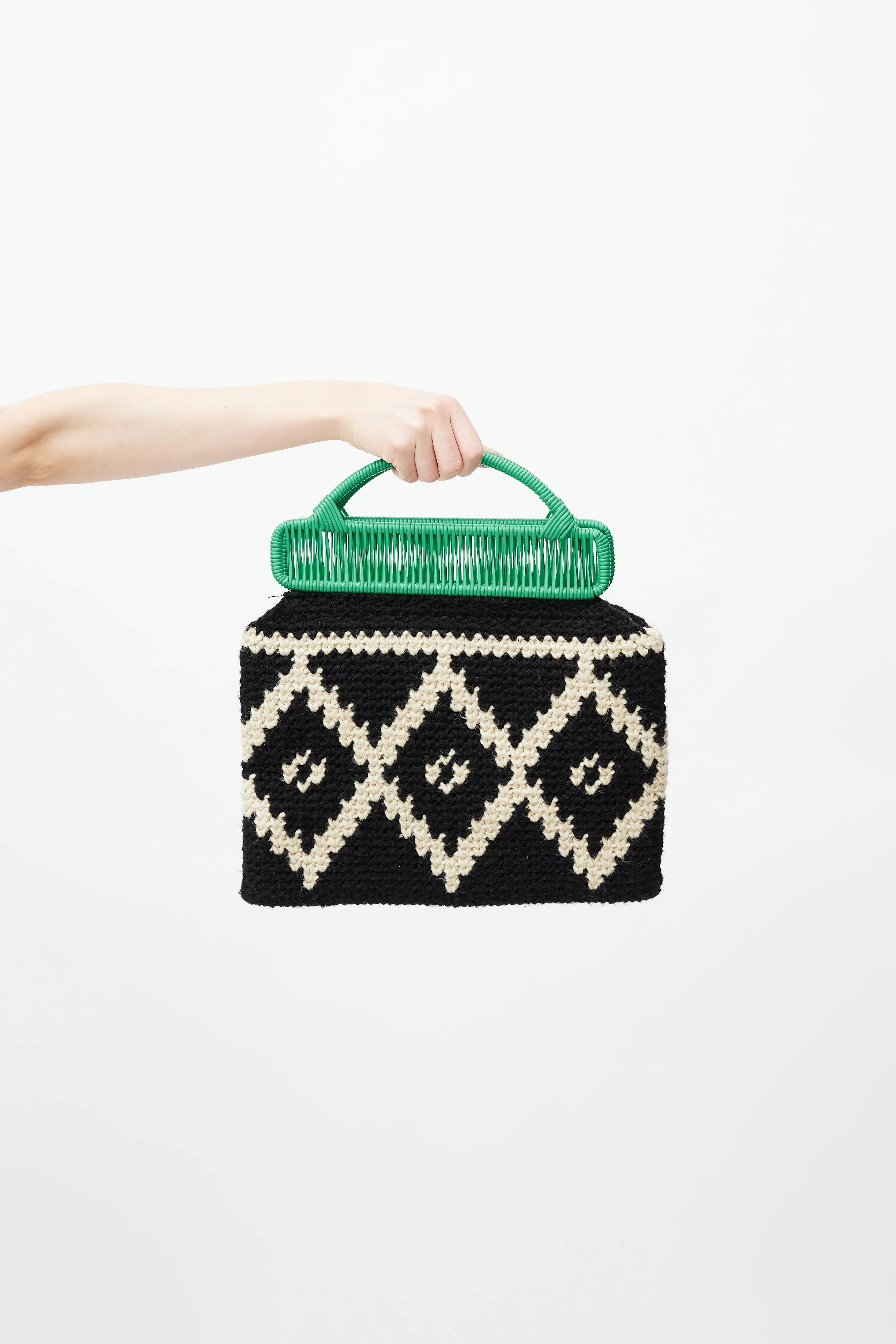 Black & White Crochet Wild Market Tote Bag