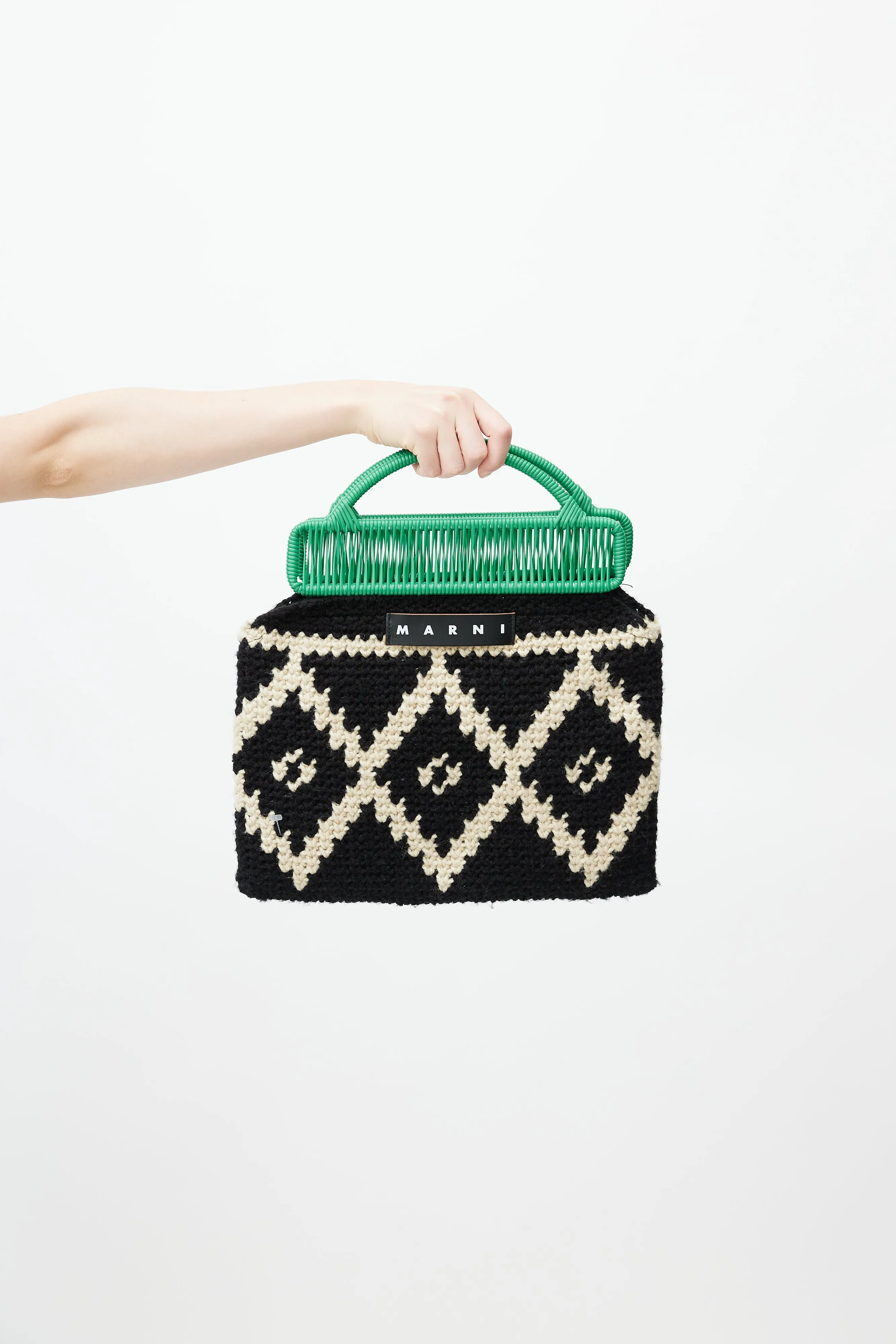 Black & White Crochet Wild Market Tote Bag