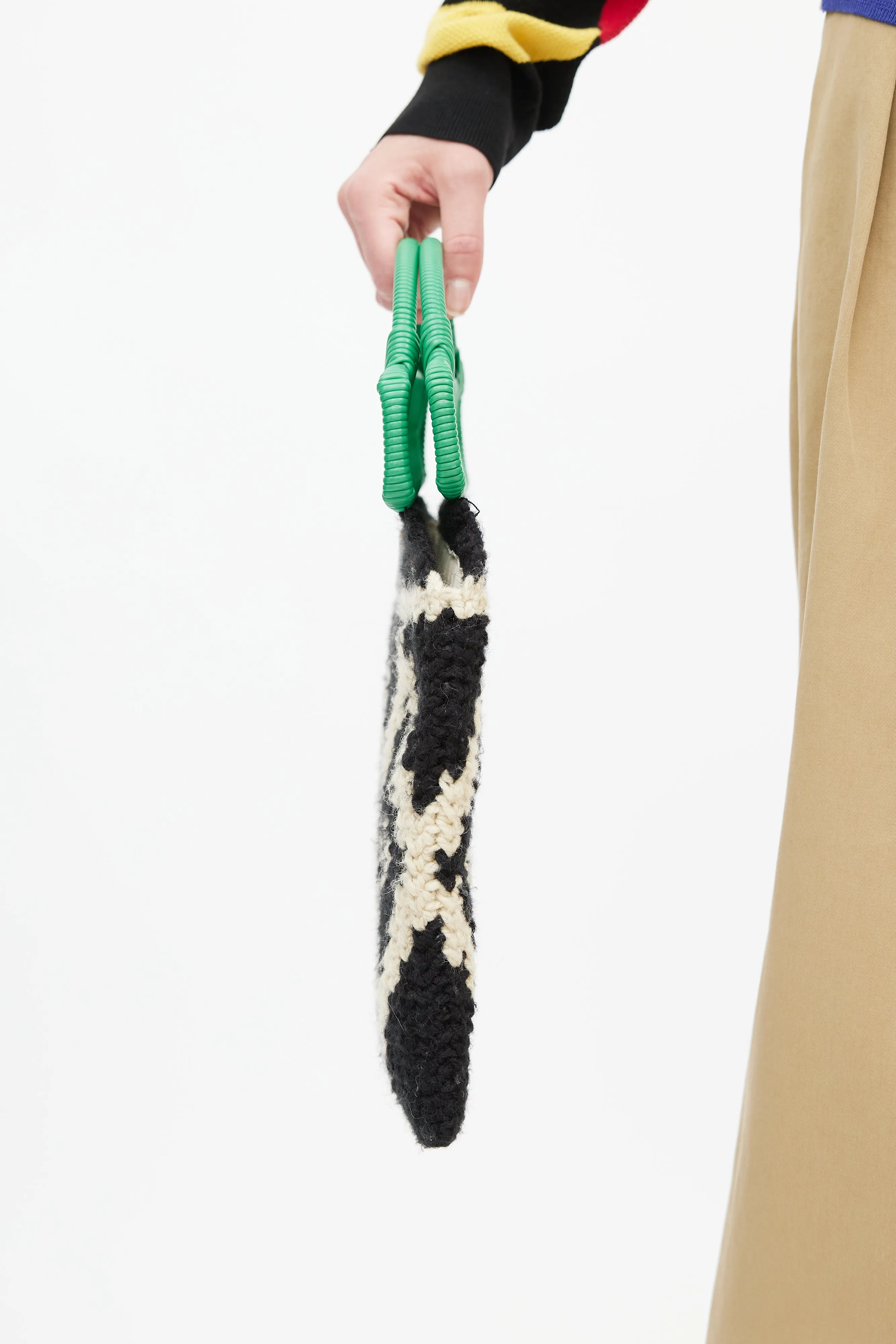 Black & White Crochet Wild Market Tote Bag