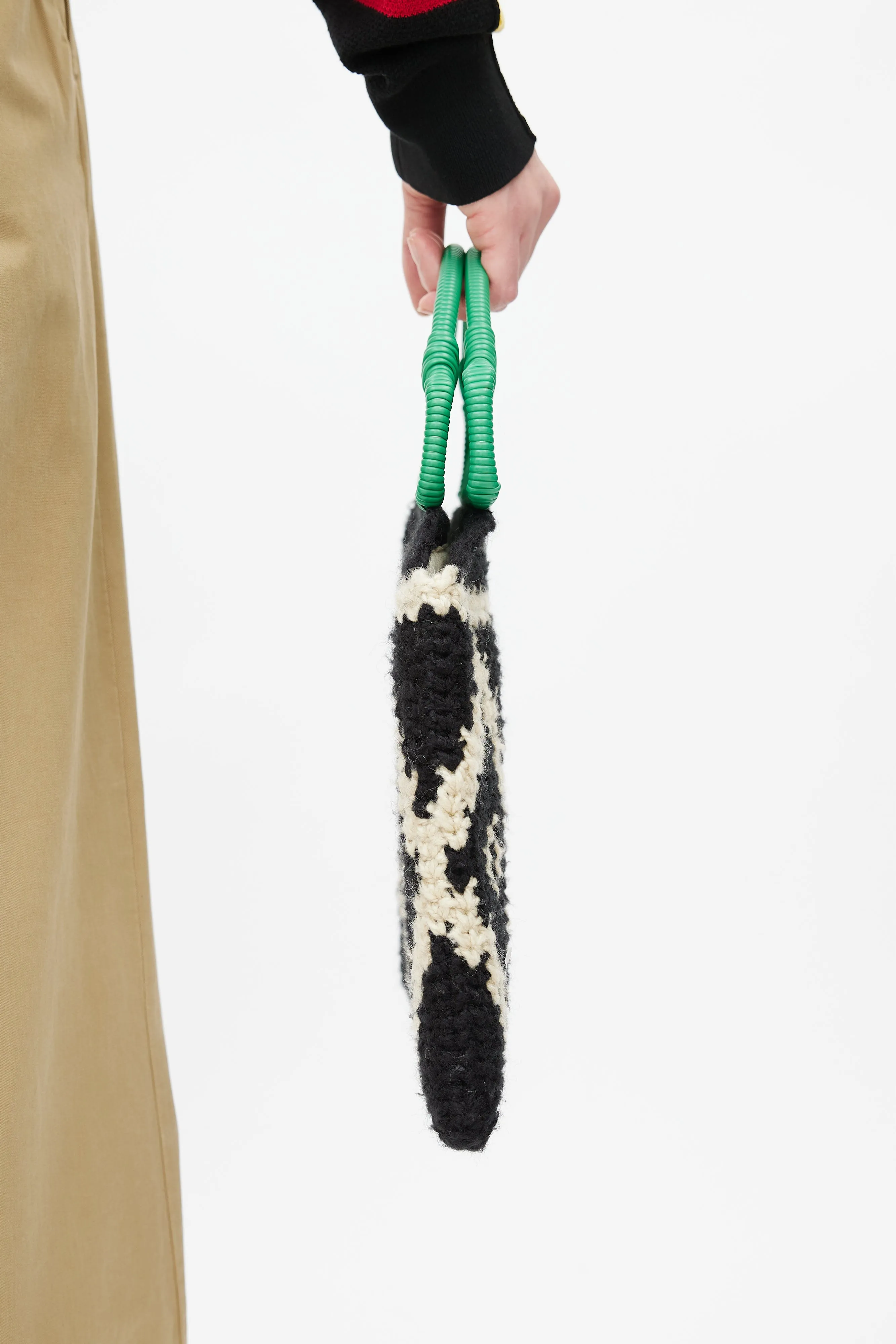 Black & White Crochet Wild Market Tote Bag
