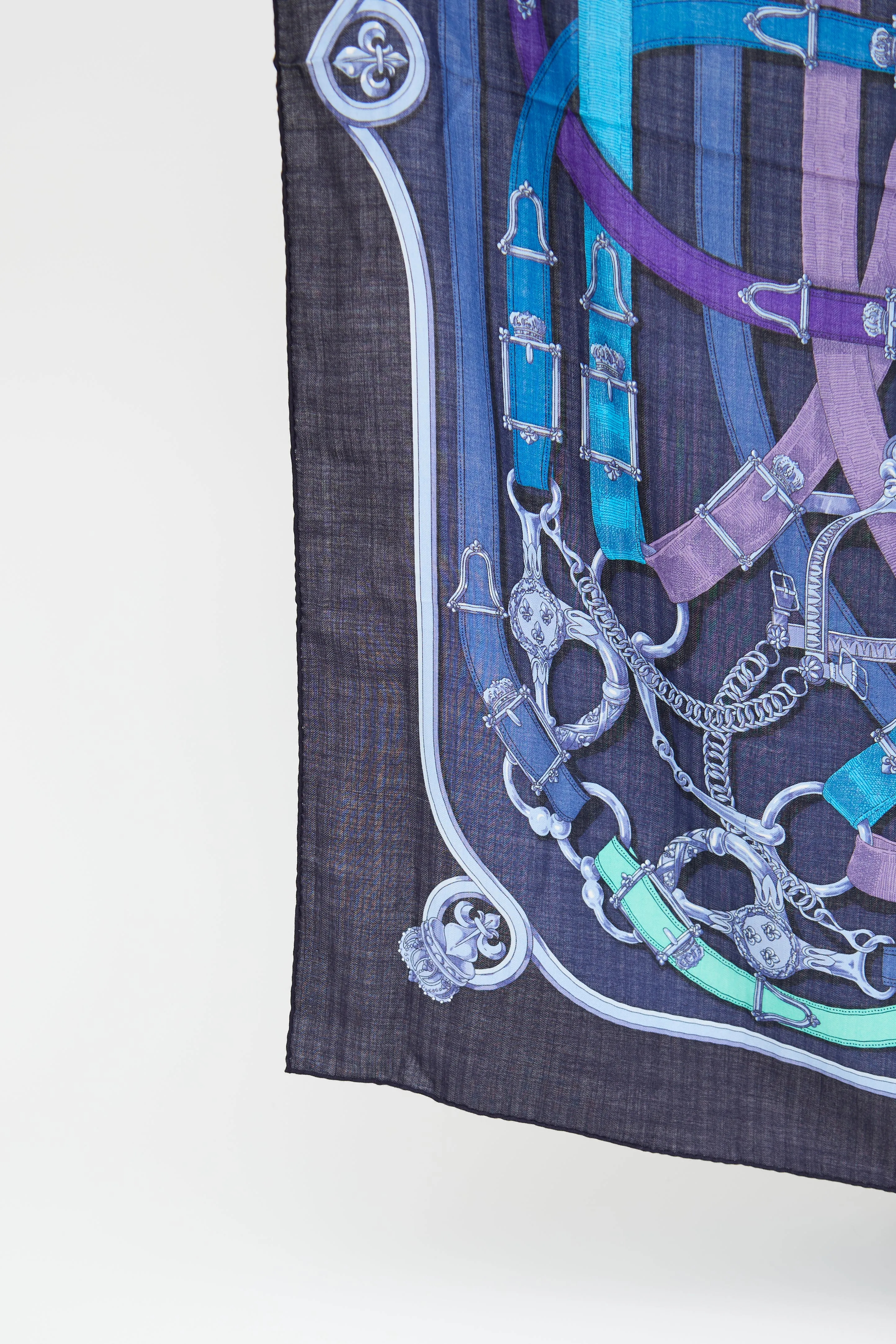 Blue Cavalcadour Cashmere Silk Shawl