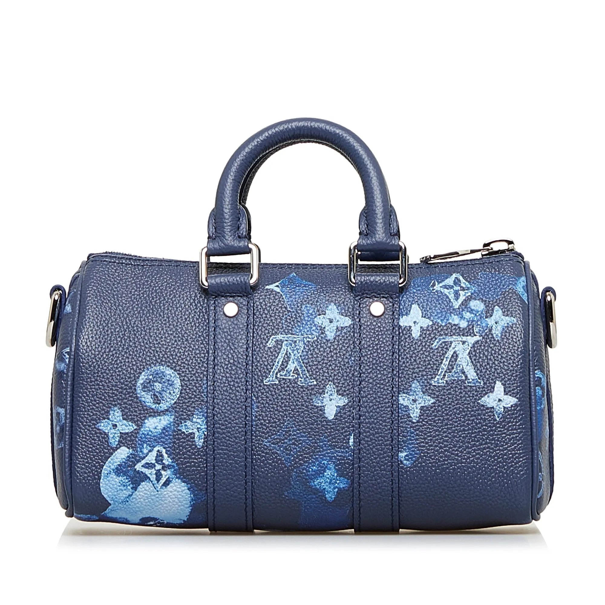Blue Louis Vuitton Monogram Ink Watercolor Keepall XS Satchel