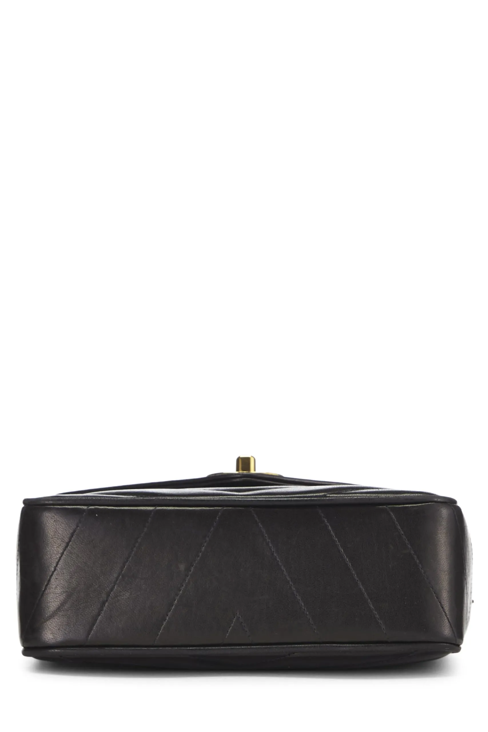 Chanel,  Black Chevron Lambskin Envelope Flap Mini, Black