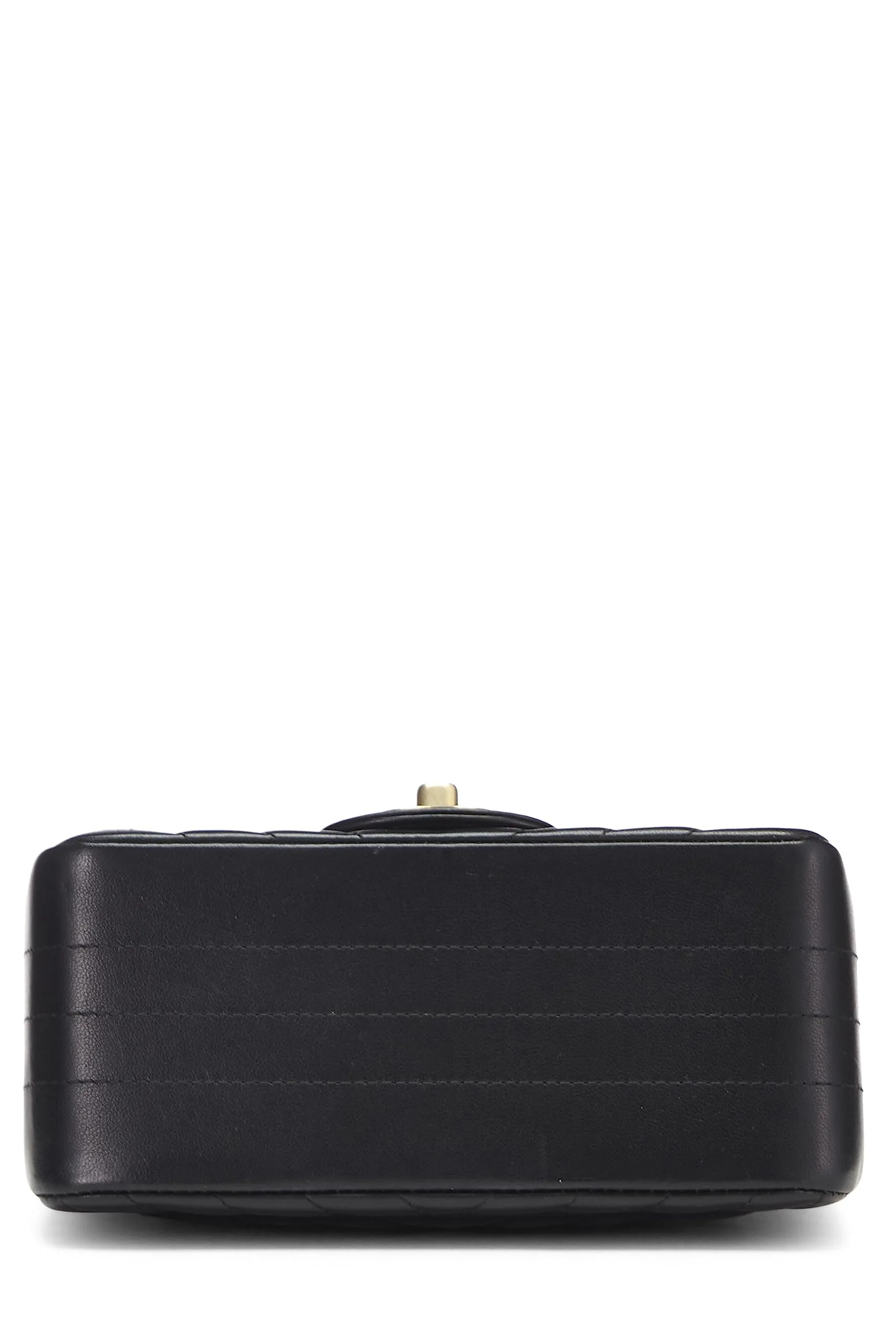 Chanel,  Black Chevron Lambskin Square Flap Mini, Black