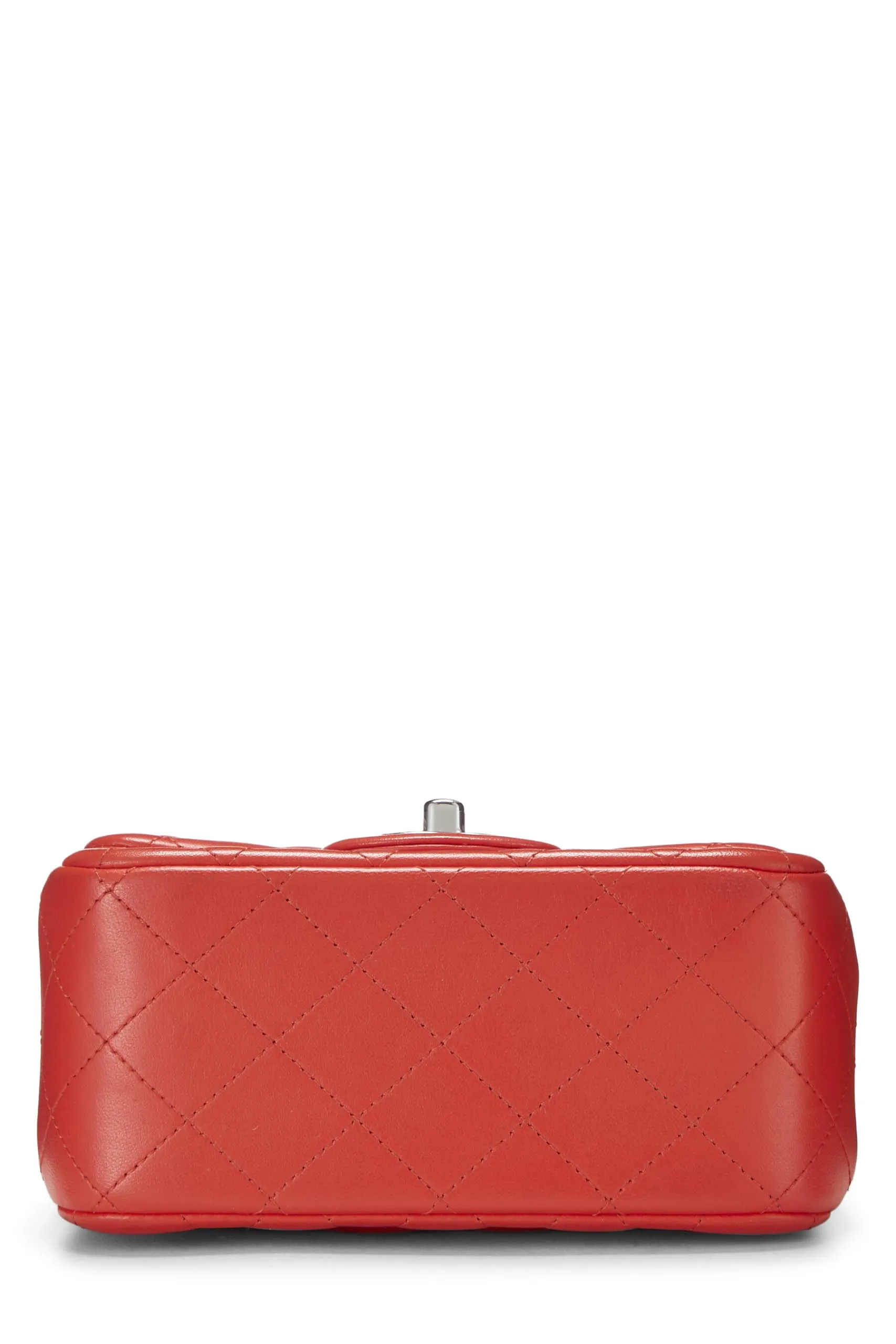 Chanel,  Red Quilted Lambskin Classic Square Flap Mini, Red