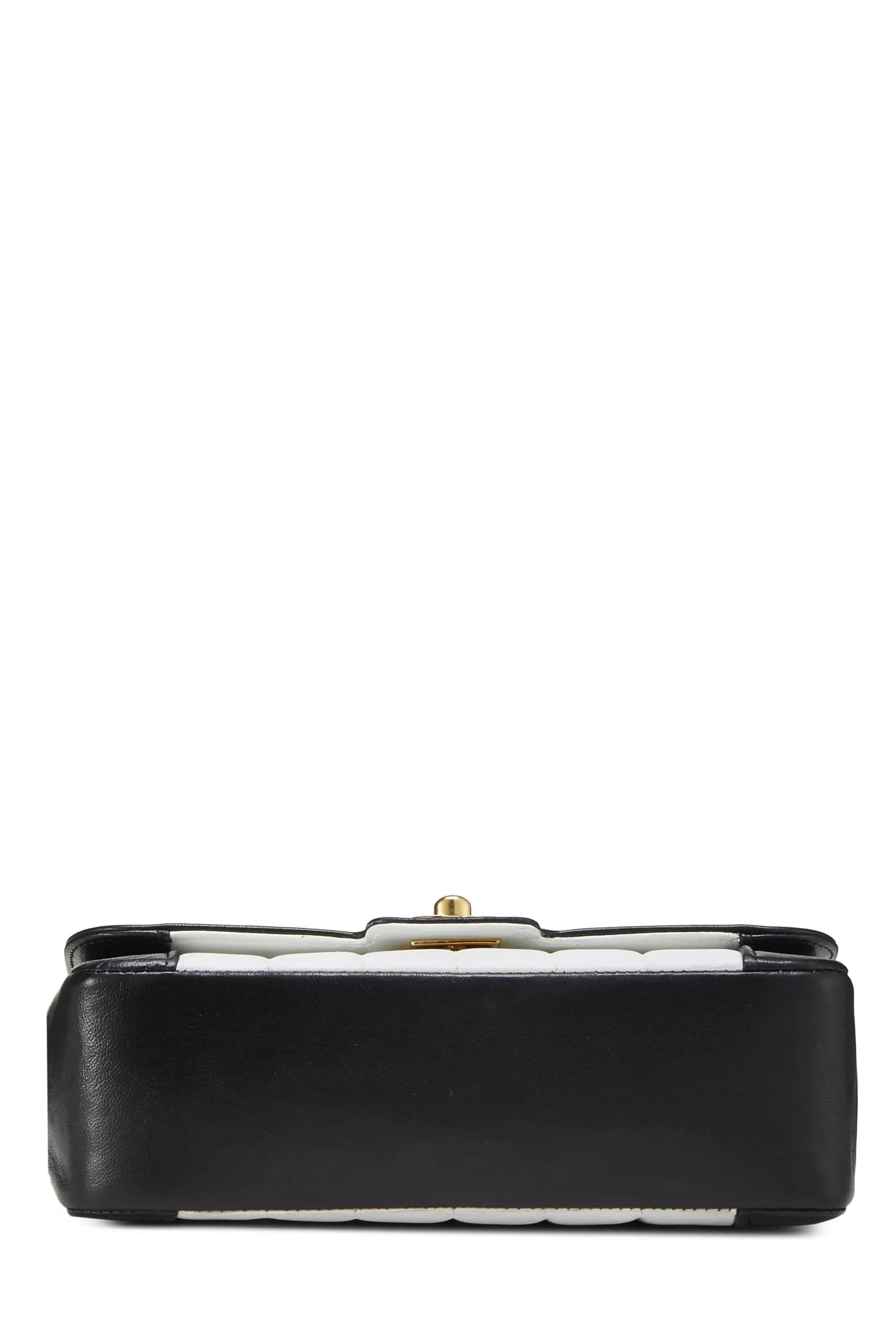 Chanel,  White & Black Vertical Lambskin Border Flap Mini, Multi