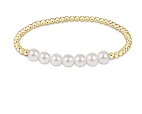 enewton Classic Gold Beaded Bliss 3mm Bead Bracelet - 6mm Pearl