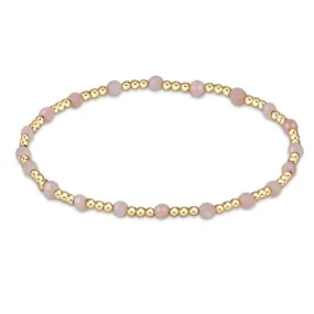 enewton Gemstone Gold Sincerity Pattern 3mm Bead Bracelet - Pink Opal