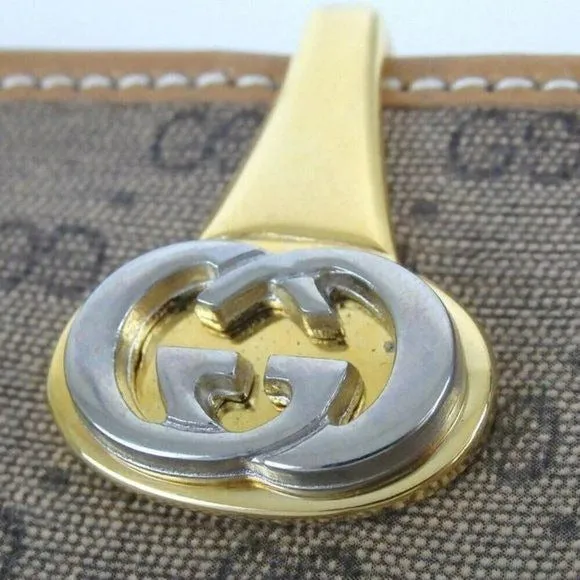GUCCI Vintage Brown Guccissima Micro G Logo Print