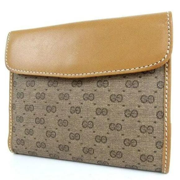 GUCCI Vintage Brown Guccissima Micro G Logo Print
