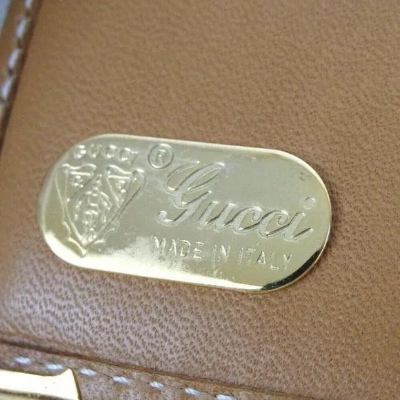GUCCI Vintage Brown Guccissima Micro G Logo Print