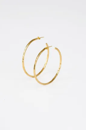 Hammered Hoop Earrings - Large
