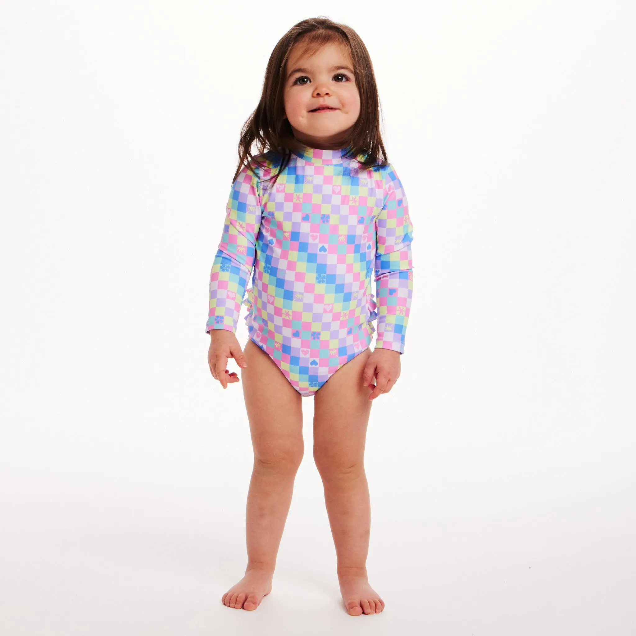 Infant (0-24M) Ls Rashguard & Hat Set | Checker