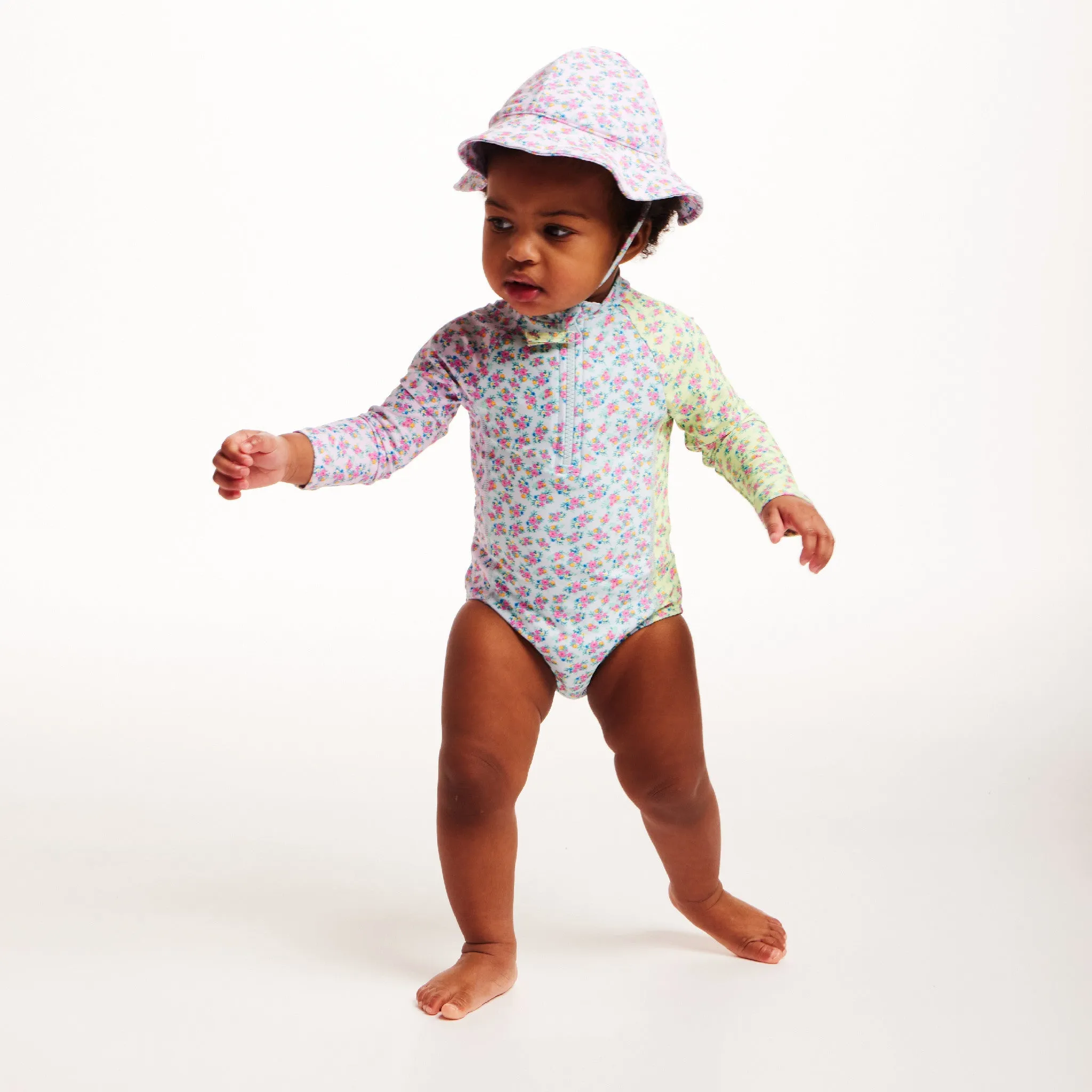 Infant (0-24M) Ls Rashguard & Hat Set | Floral