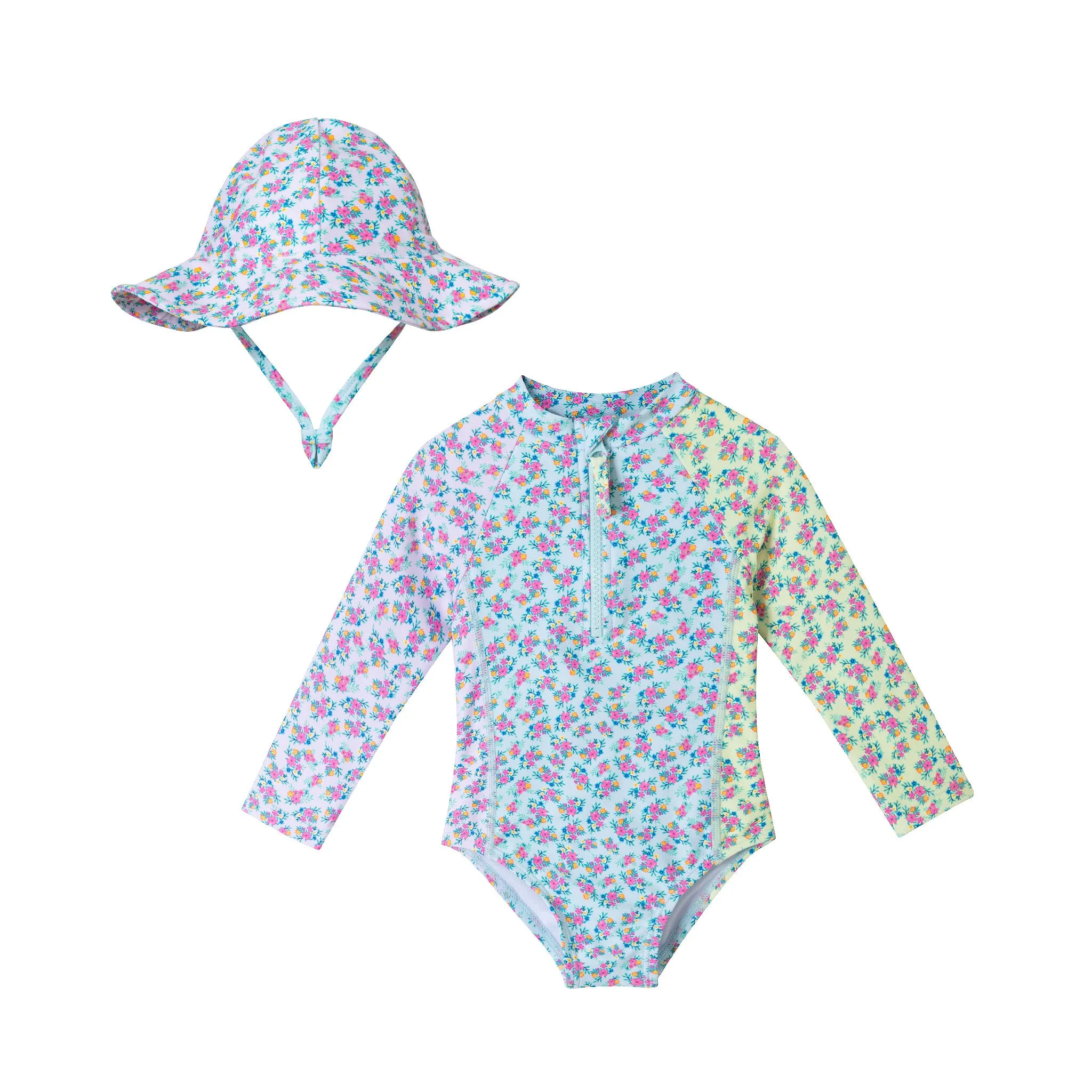 Infant (0-24M) Ls Rashguard & Hat Set | Floral
