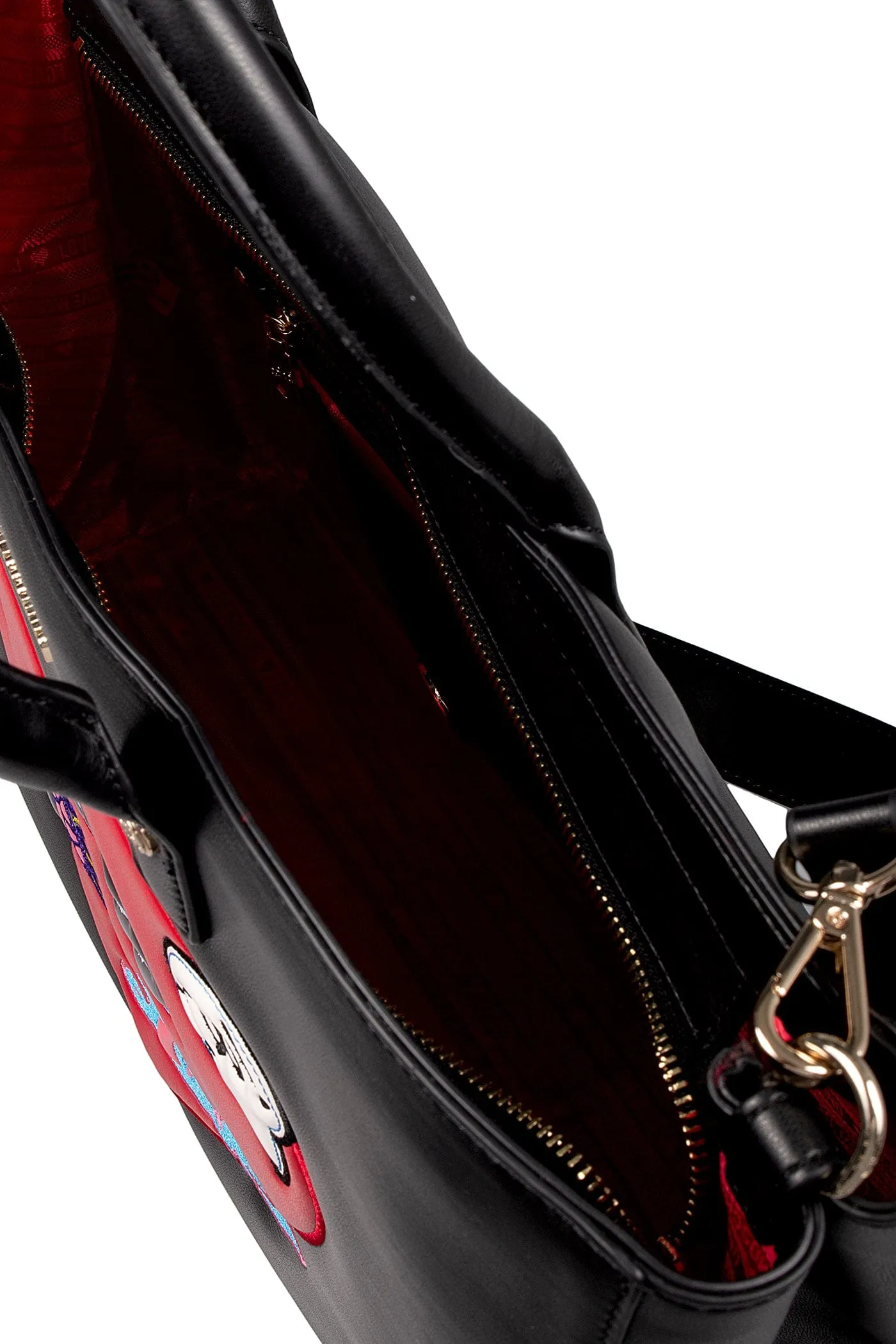 Love Moschino Black Heart Embossed Shopper Tote Bag