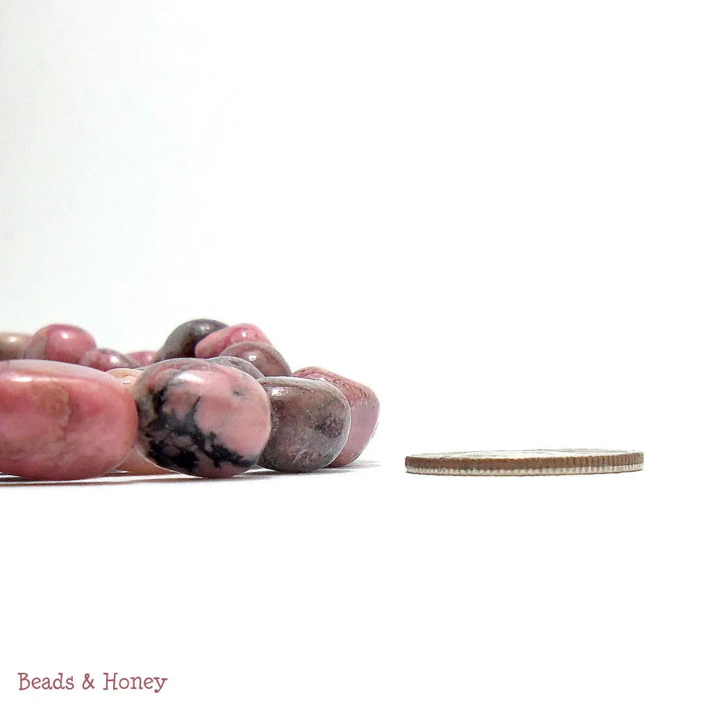 Rhodonite Pebble Irregular 8x10mm (Full Strand)