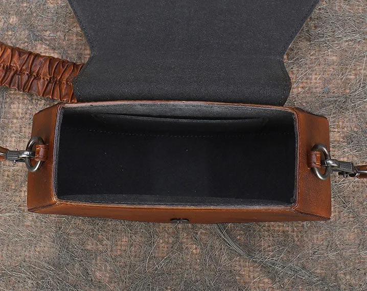 Small Ladies Vintage Leather Clutch Purse With Hand Strap Handbags For Women