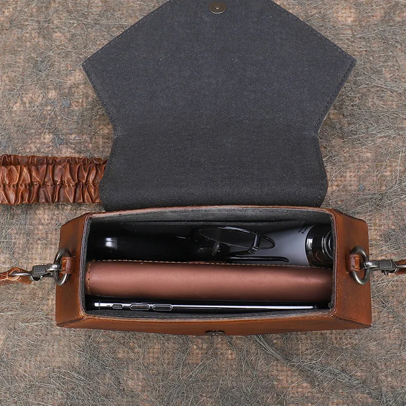 Small Ladies Vintage Leather Clutch Purse With Hand Strap Handbags For Women