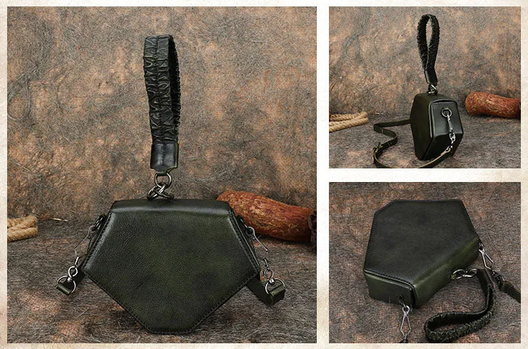 Small Ladies Vintage Leather Clutch Purse With Hand Strap Handbags For Women