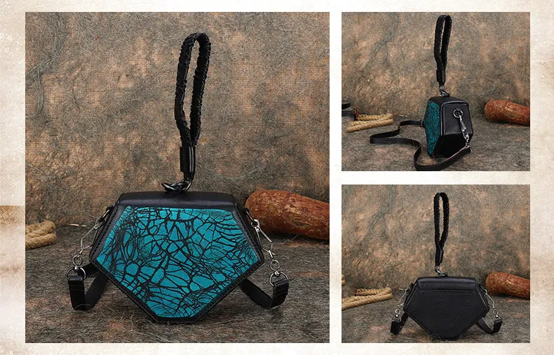 Small Ladies Vintage Leather Clutch Purse With Hand Strap Handbags For Women