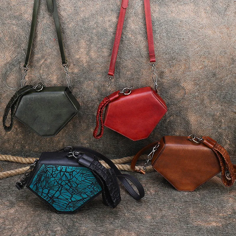 Small Ladies Vintage Leather Clutch Purse With Hand Strap Handbags For Women
