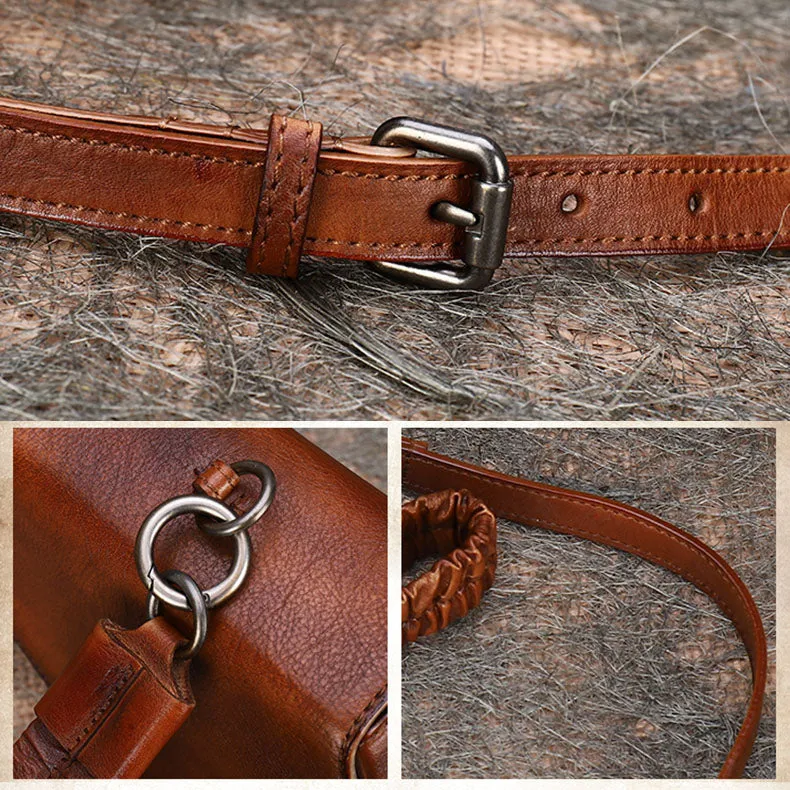 Small Ladies Vintage Leather Clutch Purse With Hand Strap Handbags For Women
