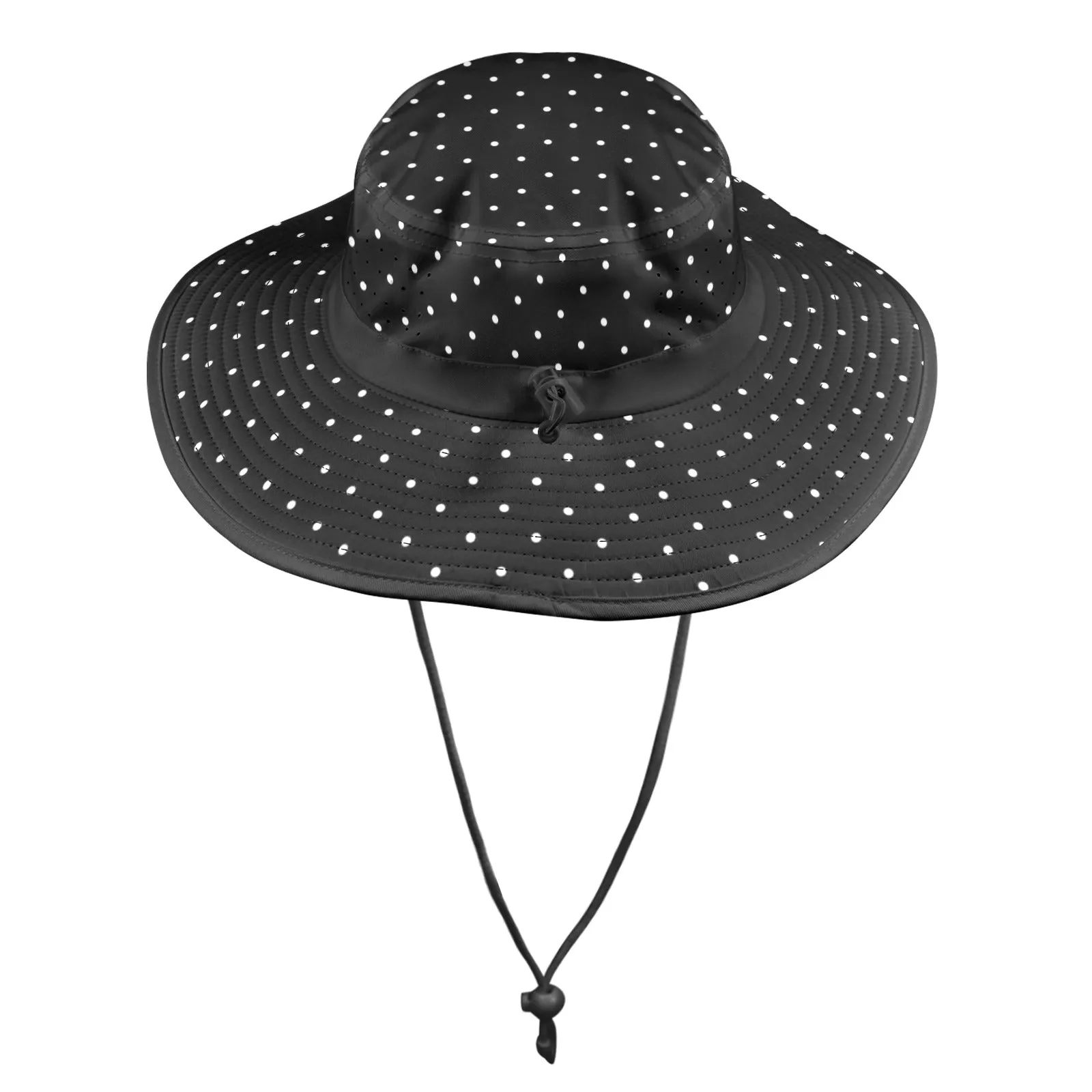 wb polka dot Wide Brim Bucket Hat